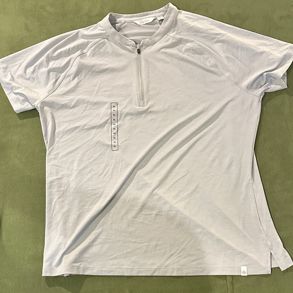 Lady Hagen Light Gray Short-Sleeve Quarter-Zip Golf Tee